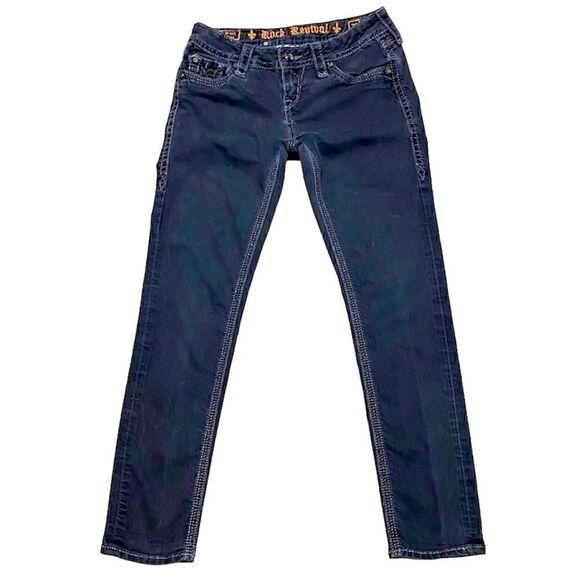 Rock Revival Denim - Rock Revival Vivian Easy Skinny Jeans 26x28 Black Stretch Low Rise